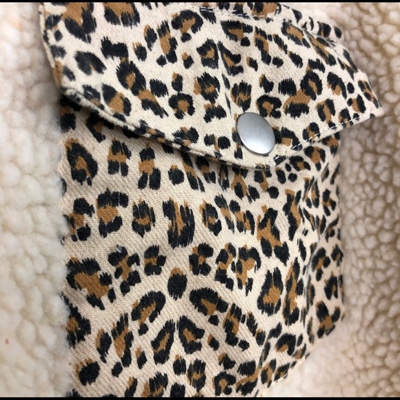 Shein- Teddy Leopard Faux Sherpa Button Up Jacket - Picture 11 of 15